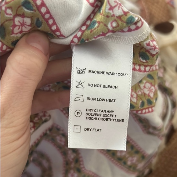 Block Print Lace Long Sleeve Mandarin Collar Blouse Ruffled - Picture 4 of 5